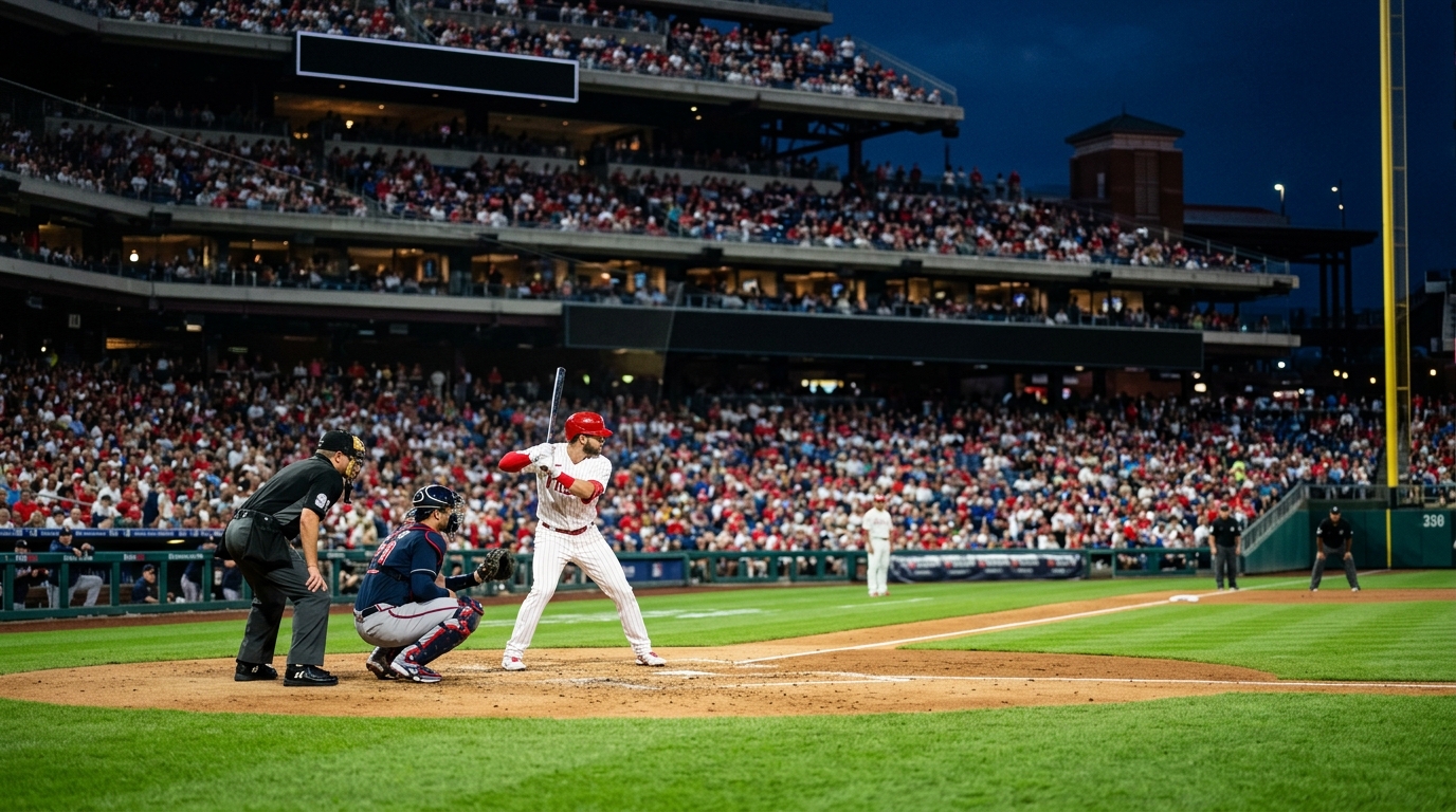 Philadelphia Phillies and Atlanta Braves players on the field at Citizens Bank Park